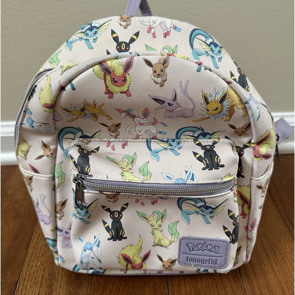 Loungefly Pokémon Mini Backpack Eevee Evolutions Blush‎ Purple Adjustable